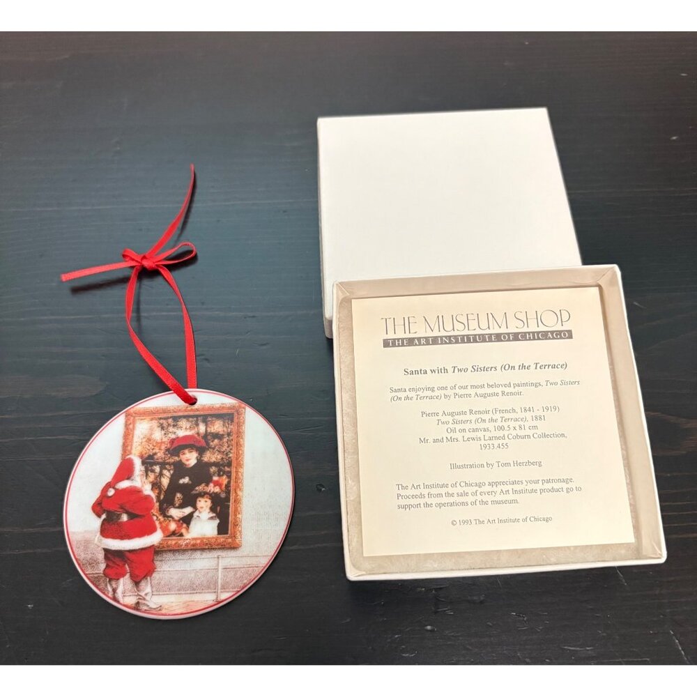 Santa With Renoir Two Sisters Christmas Ornament By The Art Institute Of Chicago